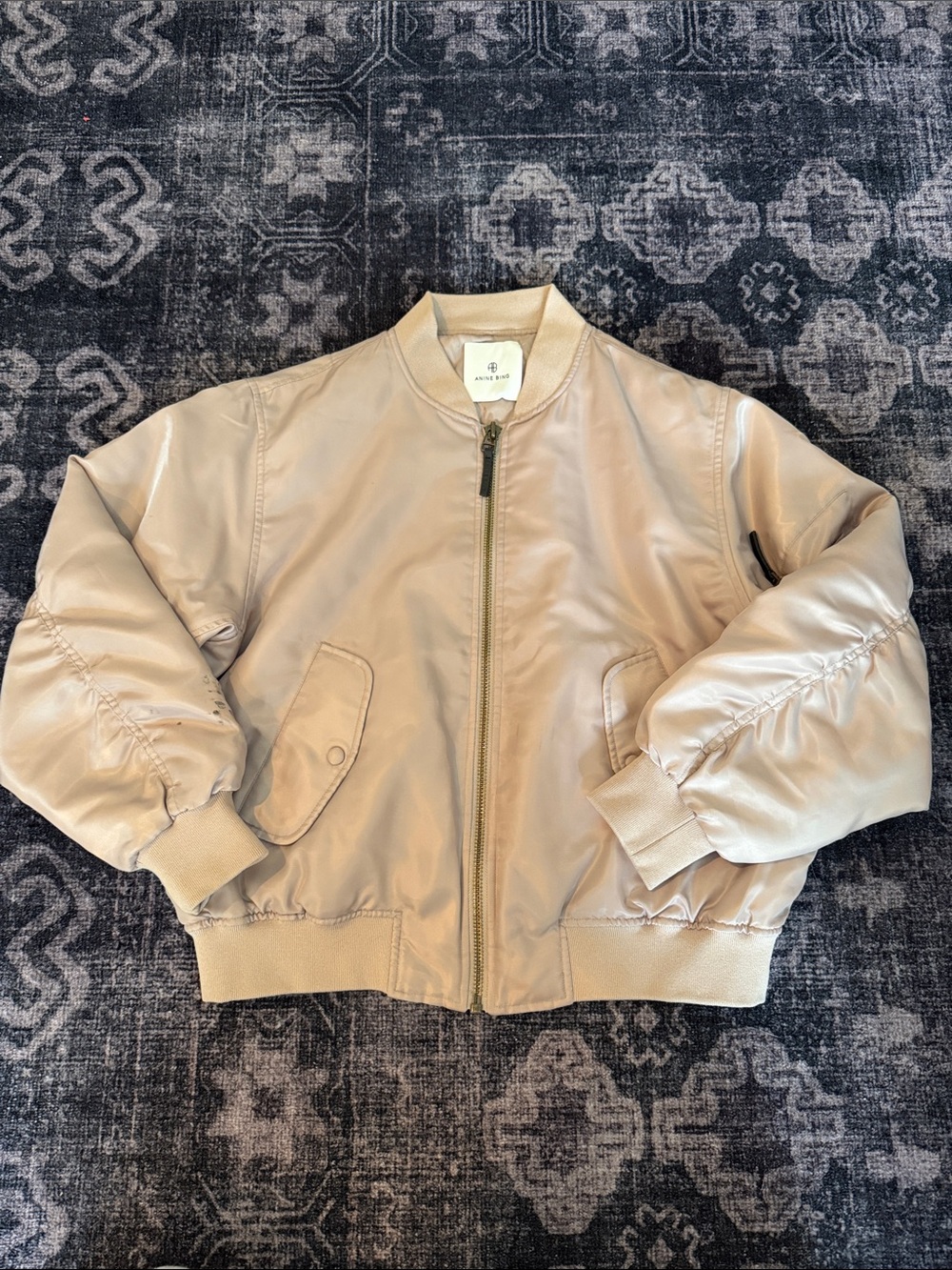 Anine Bing Light Pink Bomber Jacket